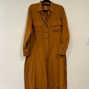 Free People Silk Shirt Dress